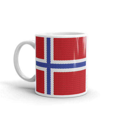 Norwegian American Flag Mug, Knitter Gift, Scandinavian Mug